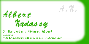 albert nadassy business card